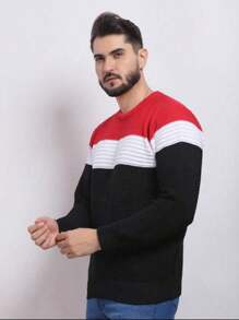 Men Sweaters - Red and White - View 7