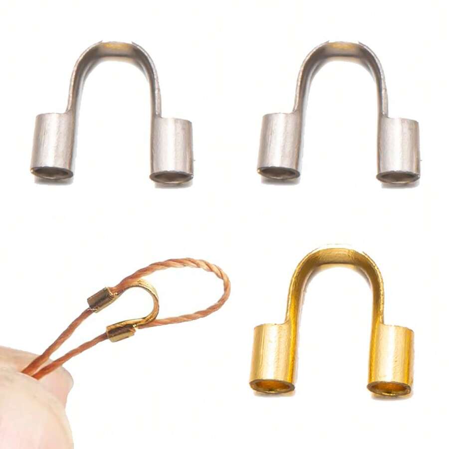 20pcs Stainless Steel Wire Guardian Wire Cable Protector U Shape Wire Guard Loops For Earring Bracelet Jewelry DIY Crafts Making - U-shaped Positioning Tube - View 1
