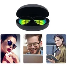 1 pezzo Custodia rigida per occhiali da sole con iniziale, Custodia protettiva per lettere da A a Z per occhiali da sole e da vista, Scatola di immagazzinaggio con ciondolo a forma di iniziale adatta per la maggior parte degli occhiali e degli occhiali da sole per la festa di San Valentino - nero - Visualizzare 3