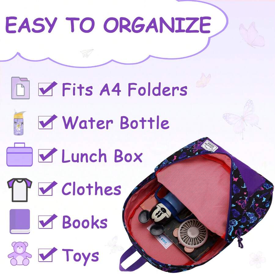 VASCHY Dinosaur Backpack For Girls, Kids Water Resistant Lightweight