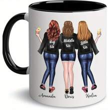 1pc, 11OZ/330ml, Personalized Sister Mug Custom 11oz Coffee Mug With Avatars, Names - Customized Gift For Women, Sister, Friend - Personalized Gifts For Sisters, Custom Sister Cup, Anti-Mold, Reusable Exquisite, Modern, Contracted Custom, Personalized, Unique Boyfriend, Girlfriend, Dad, Mom, Family, Friends For Valentine's Day, For Mother's Day, For Birthdays, For Children's Day, For Father's Day, For Graduation, For Weddings, For Housewarming Dining Room, Living Room, Bedroom, Office, Tea Room, Home, School, Home Refresh, Customized Mugs, Home Refresh, Festive Calendar