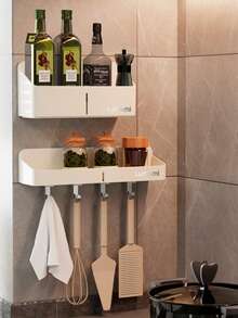 超級便利的掛牆收納盒-易安裝、省空間設計，適用於廚房、浴室、辦公室、臥室-耐用的無痕櫥門收納盒，現代風格，無功夫地儲存家庭廚房用品和快速方便取用