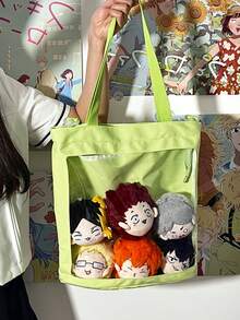 20cm/25cm 可爱卡通毛绒娃娃包女单肩斜挎包JK/Lolita风格学生动漫主题 - 綠色 - 查看 2