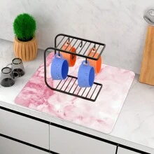 1個石頭碗水槽架，吸水、耐熱的珪藻土水槽托盤，適用於碗、瓶、杯和寵物碗 - 彩色 - 查看 17