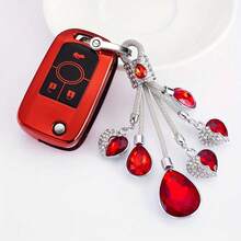 1pc Car Keychain, Reflective Crystal-Like Keyring, Bag Decoration Accessory, Car Key Component, Sparkling Keychain Accessory (Includes Key Tool) - Multicolor - View 8