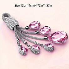 1pc Car Keychain, Reflective Crystal-Like Keyring, Bag Decoration Accessory, Car Key Component, Sparkling Keychain Accessory (Includes Key Tool) - Multicolor - View 2