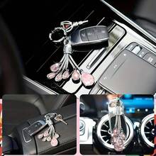 1pc Car Keychain, Reflective Crystal-Like Keyring, Bag Decoration Accessory, Car Key Component, Sparkling Keychain Accessory (Includes Key Tool) - Multicolor - View 4
