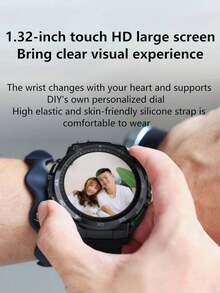 1入組時尚智能運動音樂耳機健康監測手錶，具備心率、血氧檢測、通話、付款和卡路里追踪功能 - 黑色 - 查看 4