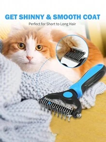 Outils de toilettage pour animaux de compagnie - Râteau à double face pour chats et chiens - Peigne anti-nœuds pour un démêlage facile - Fini les poils volants et désagréables - Grande taille