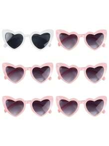 6 أزواج نظارات قلب للزفاف لحفلة وداع العزوبية، هدايا عروس ووصيفات، نظارات كلاسيكية بشكل عين القطة للزفاف وأمسية العروس وحفلات الأعياد والكريسماس، إكسسوارات حفلة خاصة