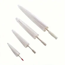 1pc, Vintage White Paper Umbrella For - Perfect For Parties, And Photography - DIY Painting Supplies And Party Decor Halloween - Umbrella - View 4