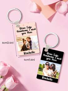 1 Peça Chaveiro Personalizado com Foto da Família, Chaveiro Personalizado da Família, Chaveiro Gravado, Brinde Gravado, Brinde Único para Ela, Ideal para Dia das Mães, Dia dos Pais, Amigos, Animais de Estimação, Avós, Crianças, Formatura, Casamentos, Natal, Inverno, Outono, Acessórios de Natal, Chaveiro Personalizado