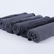 SHOULI 1入組雙面吸水與無絨塵汽車清潔巾，適用於家居、汽車清潔、廚房、浴室和清潔 - 彩色 - 查看 2