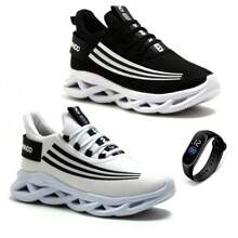 Men Sneakers - Đen và trắng - Xem 1