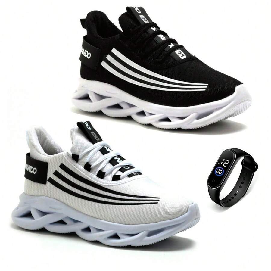 Men Sneakers - Đen và trắng - Xem 1