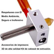 Hot End Extrusor Mk8 Impresora 3d Boquilla 0.4 Garganta Anet - Plateado - Ver 4