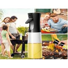 1入組按壓式油噴瓶，透明油罐，空氣炸鍋/油煙控制壺，高壓油噴嘴，不滴漏，不漏油，扇形設計 - 黑色 - 查看 2