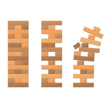 Game Fell Lost Toy Jenga Tower Balance MDF 54 Pcs - 藍色 - 查看 3