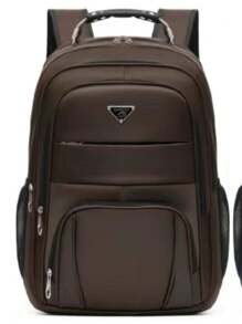 Mochila Masculina De Grande Capacidade Para Computador Mochila Casual Mochila Para Estudantes R-2102 - Castanho - Visão 1