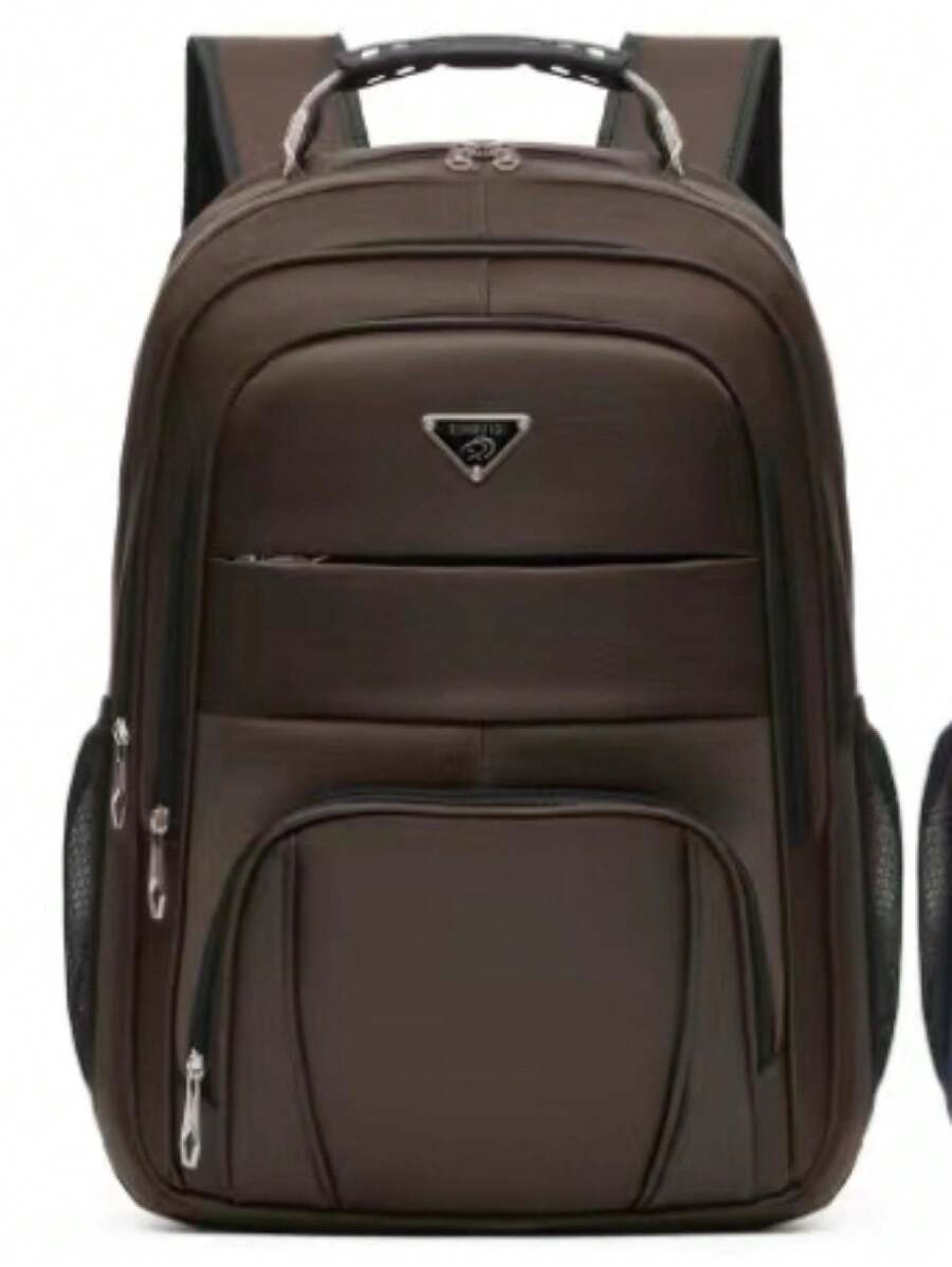 Mochila Masculina De Grande Capacidade Para Computador Mochila Casual Mochila Para Estudantes R-2102 - Castanho - Visão 1