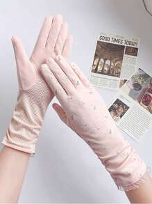 Women's Summer/Fall Anti-UV Touchscreen Driving Gloves For Electric Bike/Motorcycle, Thin And Mid-Length With Training And Stretching Function Summer - Multicolor - View 13
