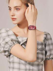 1 szt. bordowy, uroczy, swobodny, miękki silikonowy pasek do zegarka sportowego z zapięciem motylkowym, wygodny, regulowany, wodoodporny pasek do zegarka 38/40/41/42/44/45/46/49 mm, do zegarków Series Ultra/SE/11/10/9/8/7/6/5/4/3/2/1, inteligentne akcesoria do zegarków