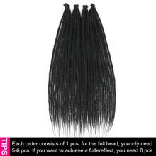 24 Inch Dreadlock Extensions Thin 0.6cm Single Ended Synthetic Dreads Extensions Hippie Style Fake Dreads 10 Strands SE Crochet Thin Dreadlocks Extensions For Girls - 自然黑 - 查看 5