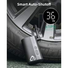 ROCKBROS Mini Bike Pump Electric 150PSI, 32s Fast Inflate Bike Tire Pump With Digigt Guage, Auto-Shutoff Air Pump With Presta And Schrader Valve - Black - View 7