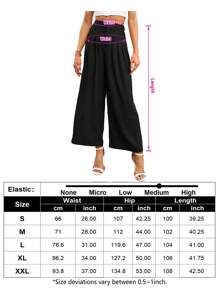 Women High Waisted Wide Leg Palazzo Pants, Flowy Pants For Women Loose Fit Elastic Waist Pleated Trousers Comfy Elegant Business Casual Straight Leg Dress Pants - Black - View 7