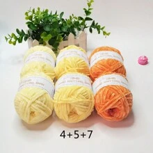 6球/包(50g*6=300g) 100%聚酯柔軟莎麻線適用於編織和針織，線長：480m(80m*6，87碼*6) - 彩色 - 查看 3