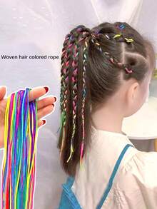 10pcs Hair Braids Assorted Gradient Color Hair Wrap String DIY Braid Hair Accessories Hair Jewelry Gifts For Girl And Teen Girls - Multicolor - View 1