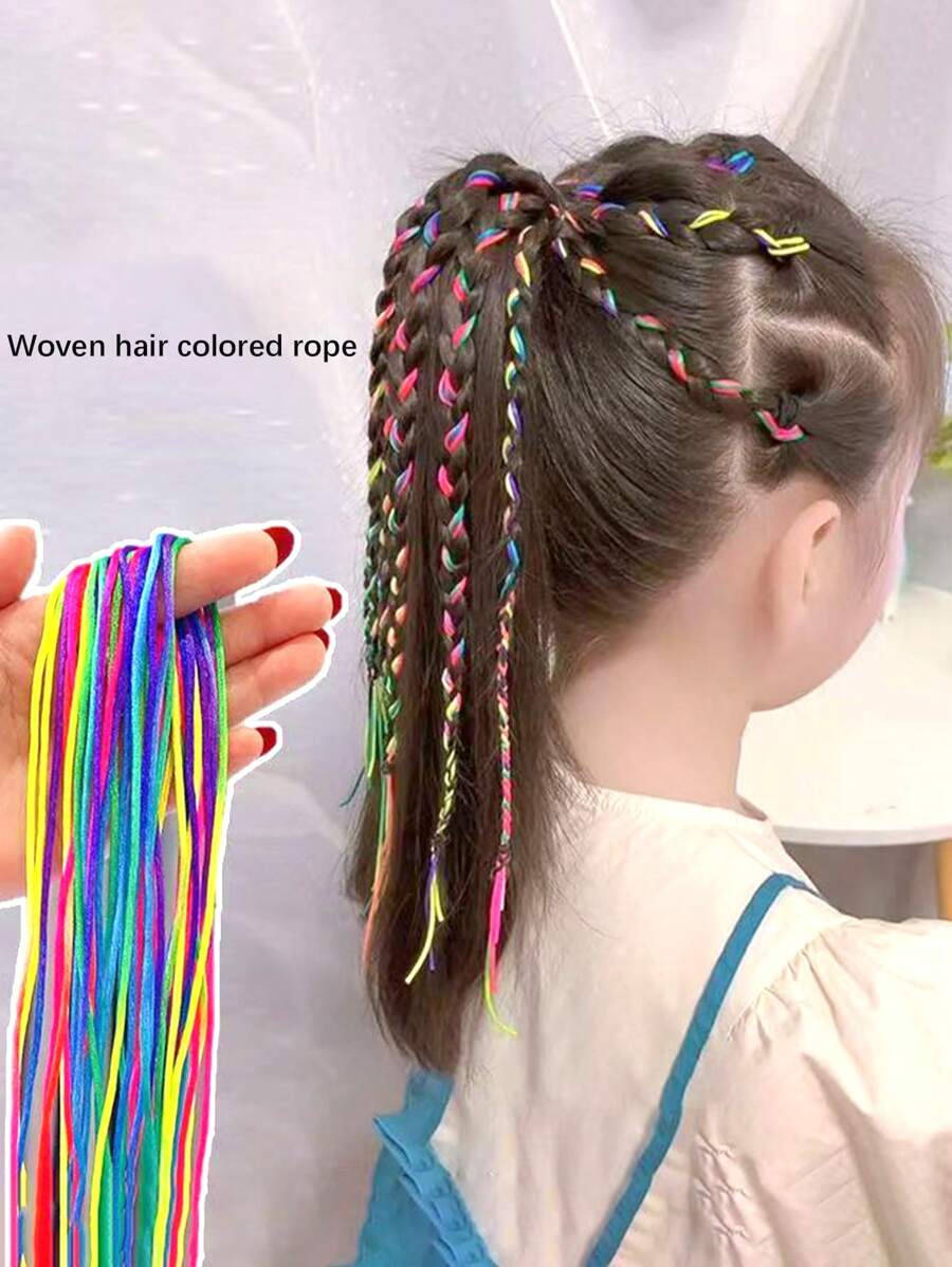 10pcs Hair Braids Assorted Gradient Color Hair Wrap String DIY Braid Hair Accessories Hair Jewelry Gifts For Girl And Teen Girls - Multicolor - View 1