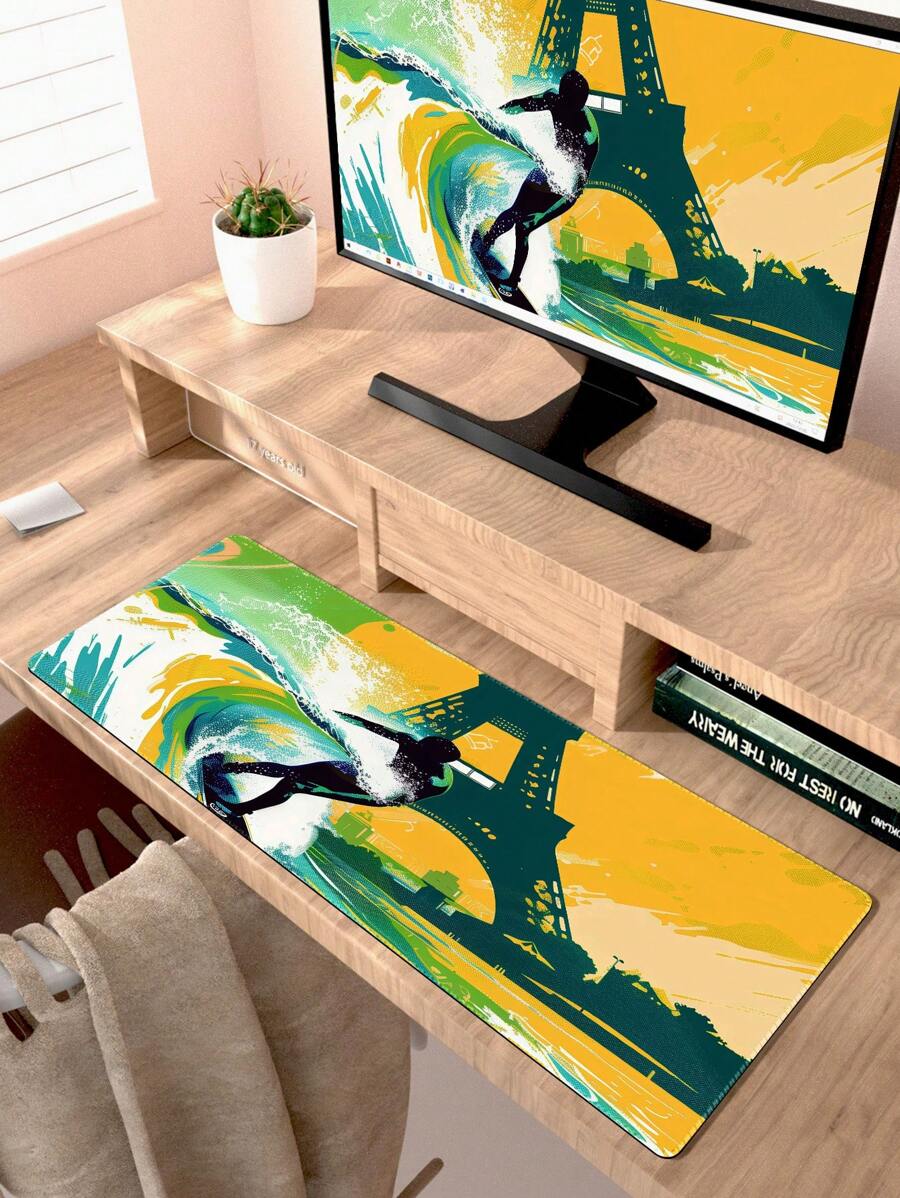 大型幾何圖案桌面遊戲滑鼠墊，適用於筆記型電腦/桌面電腦辦公室使用 - 彩色 - 查看 1