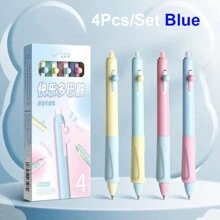 4 piezas Rotuladores de tinta de gel borrable, Bolígrafos retráctiles, Bolígrafos de dibujos animados lindos, Bolígrafos de escritura de punta fina de 0,5 mm, Bolígrafos de oficina y escolares para mujeres, niñas y niños - Multicolor - Ver 8