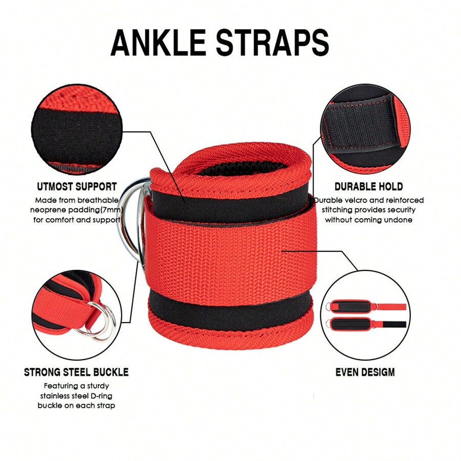 Ankle And Wrist Padded Straps, With DRings, Adjustable Ankle Strap For