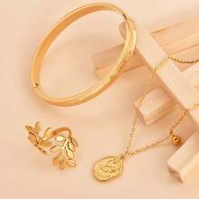 Juego de joyas de acero inoxidable de moda de 3 piezas, exquisito - conjunto de joyería de moda - Ver 2