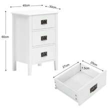 Modern Versatile Nightstand With Drawer Storage For Bedroom Bedside Table For Small Space - White - View 5
