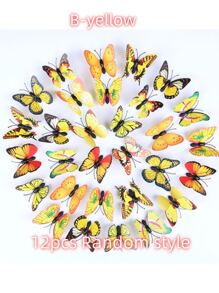 12 miếng dán tường hình bướm 3D kích thước 6cm, trang trí bánh, đồ thủ công hình bướm, trang trí tủ lạnh, phong cách ngẫu nhiên, miếng dán, đề can dán tường, đề can vinyl trang trí nhà cửa, vật dụng trang trí mùa xuân làm mới ngôi nhà của bạn, nhãn dán trang trí Rama - Nhiều màu - Xem 14