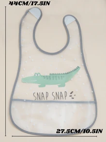 2入組嬰兒防水圍兜,卡通鱷魚紋peva材質 - 軍綠色 - 查看 7