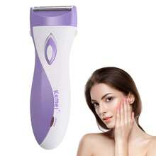 1入便攜式電動女性脫毛器，按鈕式USB充電式電動修剪器，適用於女性夏季脫毛護膚（14*4.7cm） - 紫色 - 查看 2