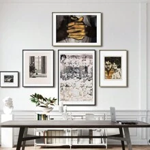 1 件帆布印刷海报，抽象小众系列，紧握的双手，现代斯堪的纳维亚风格，非常适合门厅/走廊墙壁装饰、客厅/卧室/沙发背景、装饰画，无框架，完美的礼物，家居装饰，PVC 管包装 - 彩色 - 查看 1