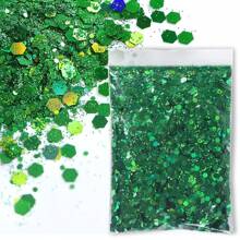 50克全息混合六边形粗粒银色亮片美甲亮片，0.2毫米/1毫米/3毫米激光闪亮薄片，美甲装饰 - 彩色 - 查看 17