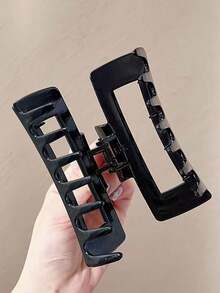 4入組純色霧面中空髮夾，具有強大的防滑力，適合女士，簡約霧面矩形髮夾，可用於女士薄或厚髮的夾子造型配件