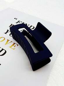 4入組純色霧面中空髮夾，具有強大的防滑力，適合女士，簡約霧面矩形髮夾，可用於女士薄或厚髮的夾子造型配件