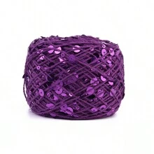 50/Ball 140M Hand Knitting Yarn 3mm+6mm Sequins Yarn DIY For Woman Woollen Sweater Hat Scarf - Multicolor - View 35