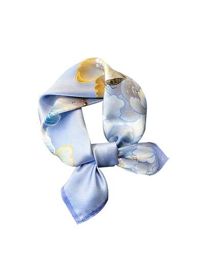 1pc 100% Mulberry Silk Butterfly Print Scarf, Versatile Lightweight Square Scarf For Women, Suitable For Spring, Summer And Autumn