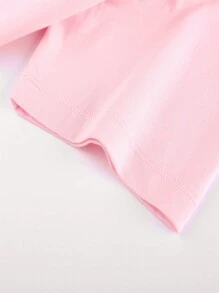 Annil Maglietta a maniche corte a maglia con collo rotondo e stampa a lettere, estiva, nuova, casual e versatile per ragazze adolescenti - Rosa - Visualizzare 8
