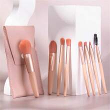 Bộ Cọ Trang Điểm Mini 8 Chiếc, Bộ Cọ Phấn Che Khuyết Điểm Di Động, Lông Mềm, Dùng Cho Mỹ Phẩm Làm Đẹp, Dụng Cụ Phấn Mắt - Màu be - Xem 1