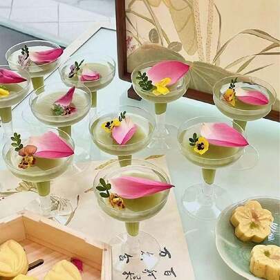 أكواب تقديم للمشروبات والمثلجات والآيس كريم 5 قطع، لحفلات البركة والاحتفالات والمناسبات الخاصة