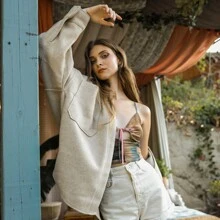 Tie-Dye Mesh Keyhole Brami: Stylish Comfort For Every Occasion - 駝色/粉紅色 - 查看 2